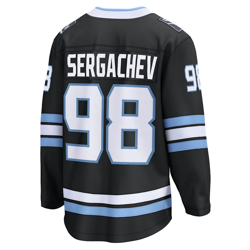 Maillot de joueur échappé à domicile des Utah Mammoth Mikhail Sergachev, fanatiques pour hommes, noir