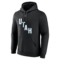 Sweat à capuche tri-blend noir authentique avec nom et numéro de la LNH Utah Fanatics Nick Schmaltz pour hommes
