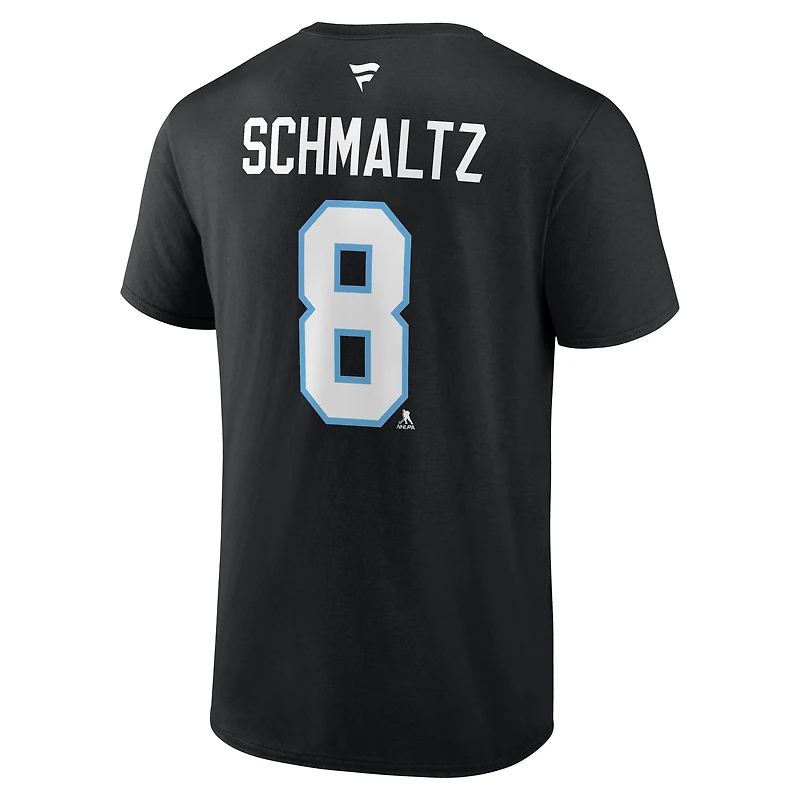 Men's Fanatics Nick Schmaltz Black Utah Mammoth Authentic Stack Name & Number T-Shirt