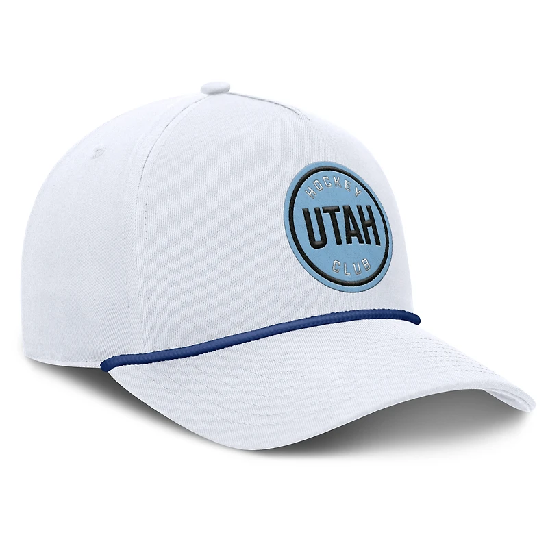 Men's Fanatics White Utah Hockey Club Rope A-Frame Adjustable Hat