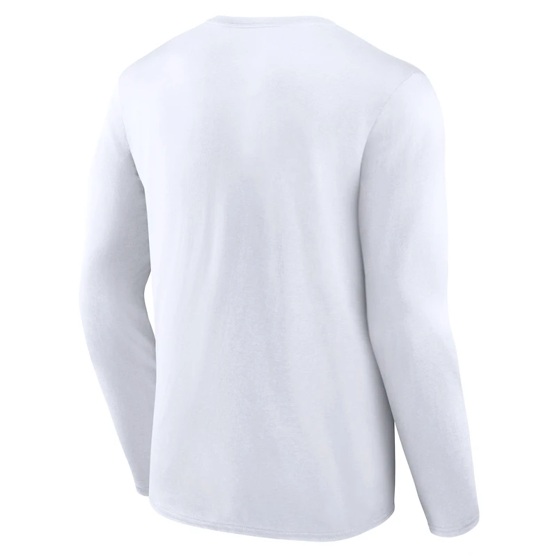 Men's Fanatics White Utah Hockey Club Secondary Logo Long Sleeve T-Shirt