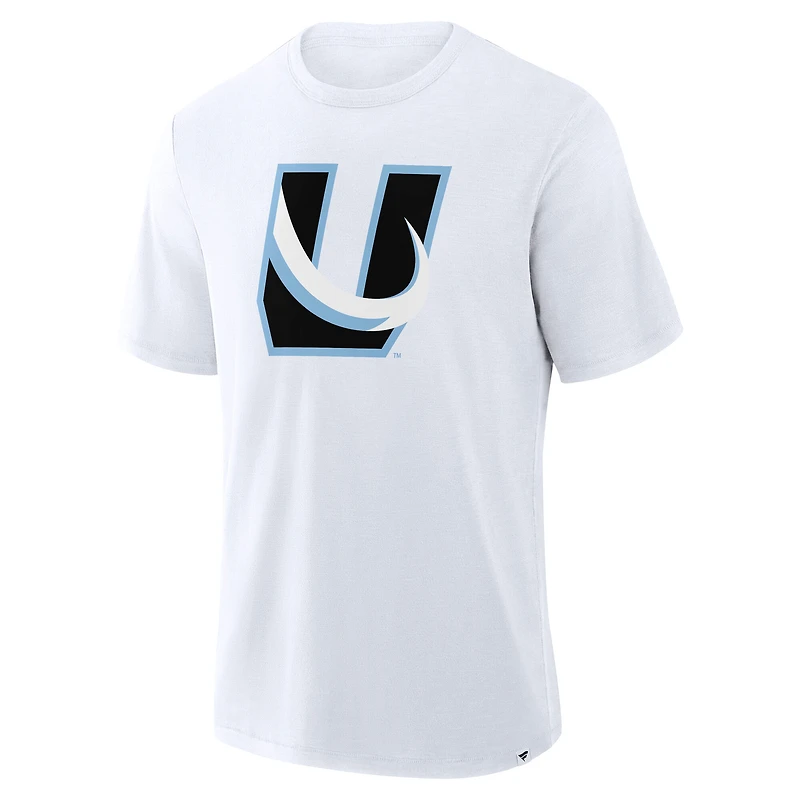 T-shirt blanc flammé Utah Mammoth pour homme avec logo alternatif