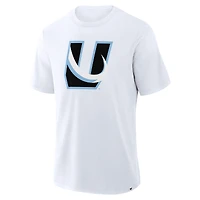 T-shirt blanc flammé Utah Mammoth pour homme avec logo alternatif