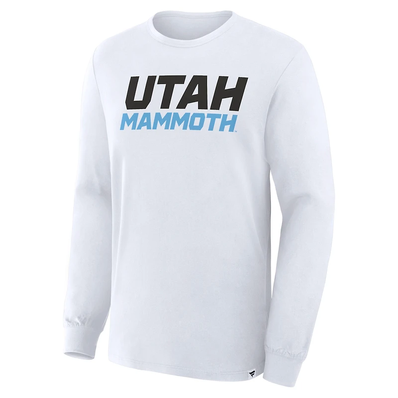 T-shirt à manches longues blanc Utah Mammoth Legacy pour homme