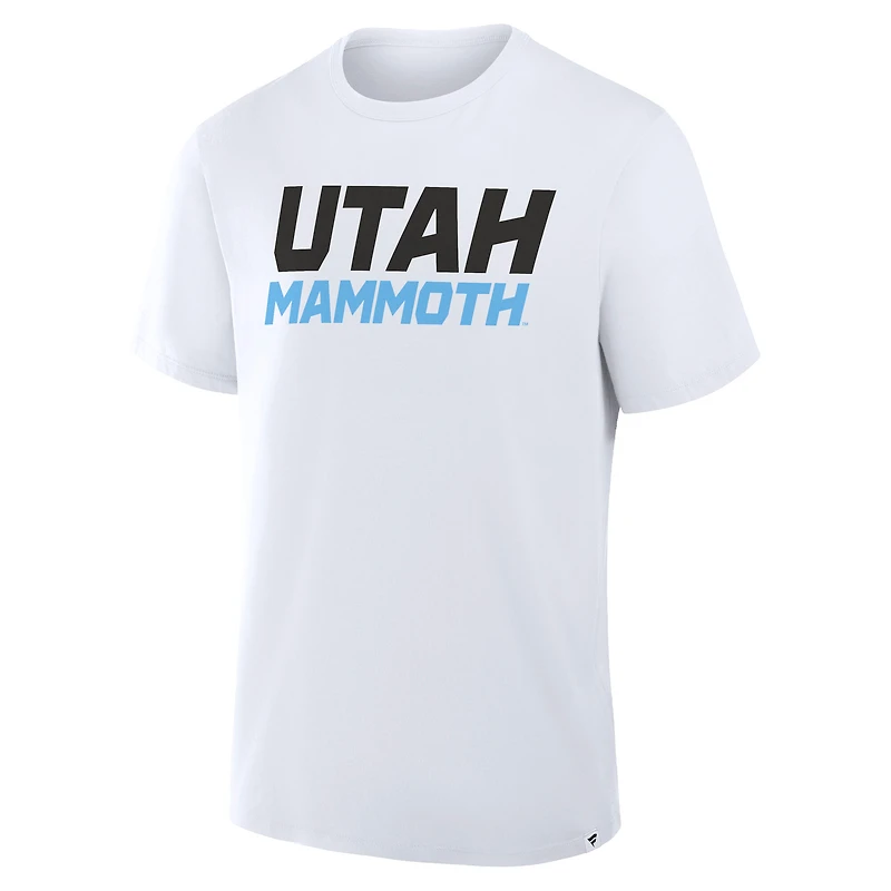 T-shirt blanc fanatiques pour homme avec inscription Utah Mammoth Legacy