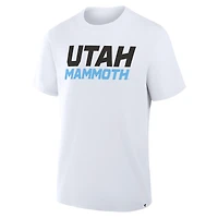 T-shirt blanc fanatiques pour homme avec inscription Utah Mammoth Legacy