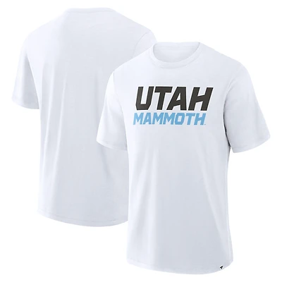 T-shirt blanc flammé Utah Mammoth Wordmark Stadium pour homme