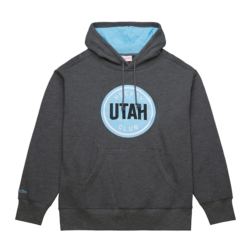 Sweat à capuche anthracite Mitchell & Ness pour homme, motif Utah Hockey Club Playoff
