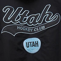 Men's Mitchell & Ness Black Utah Hockey Club Retro Anorak Half-Zip Jacket