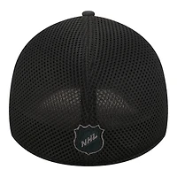 Men's New Era  Black Utah Mammoth Blackout 39THIRTY Flex Fit Hat