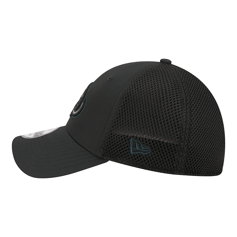Men's New Era  Black Utah Mammoth Blackout 39THIRTY Flex Fit Hat