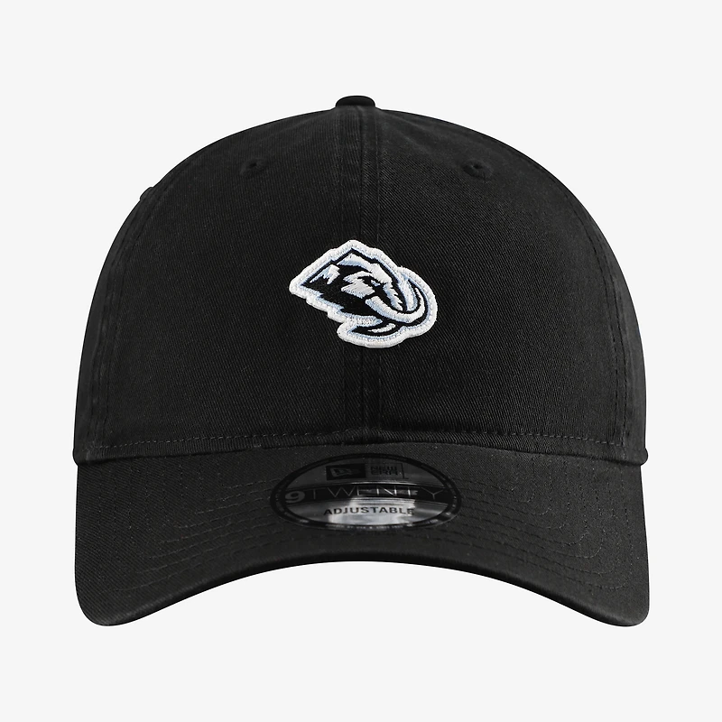 Casquette ajustable New Era noire pour homme avec écusson mascotte Utah Mammoth 9TWENTY