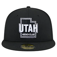 Casquette ajustée 59FIFTY noire New Era Utah Mammoth State Shape 1ère saison pour homme