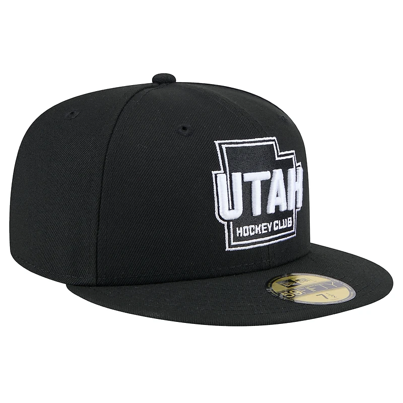Casquette ajustée 59FIFTY noire New Era Utah Mammoth State Shape 1ère saison pour homme