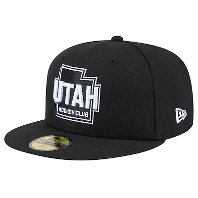 Casquette ajustée 59FIFTY noire New Era Utah Mammoth State Shape 1ère saison pour homme