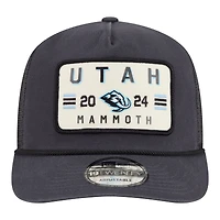 Casquette trucker New Era Utah Mammoth Washed Patch 19TWENTY pour homme, couleur anthracite, ajustable.