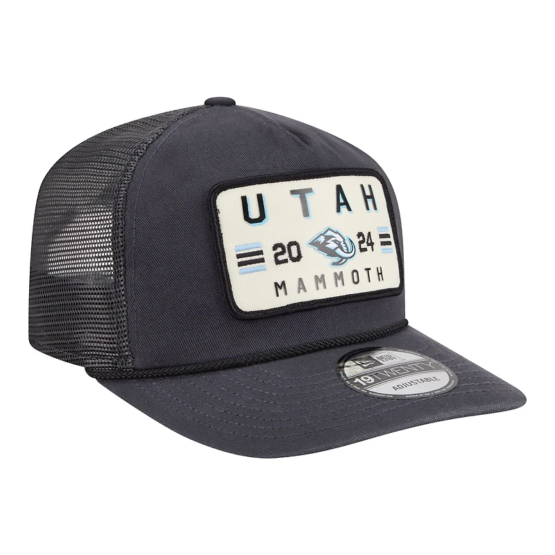 Men's New Era Charcoal Utah Mammoth Washed Patch 19TWENTY Trucker Adjustable Hat