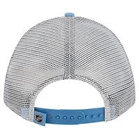 Casquette de camionneur ajustable 9FORTY A-Frame M-Crown bleu clair/noir New Era pour homme Utah Mammoth Hockey Sock