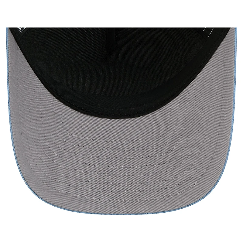 Casquette de camionneur ajustable 9FORTY A-Frame M-Crown bleu clair/noir New Era pour homme Utah Mammoth Hockey Sock