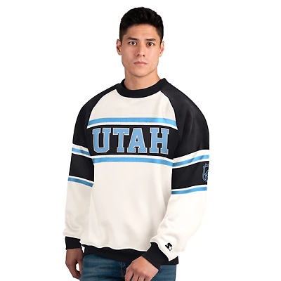 Sweat-shirt ras du cou en polaire blanc Utah Mammoth Defense pour homme