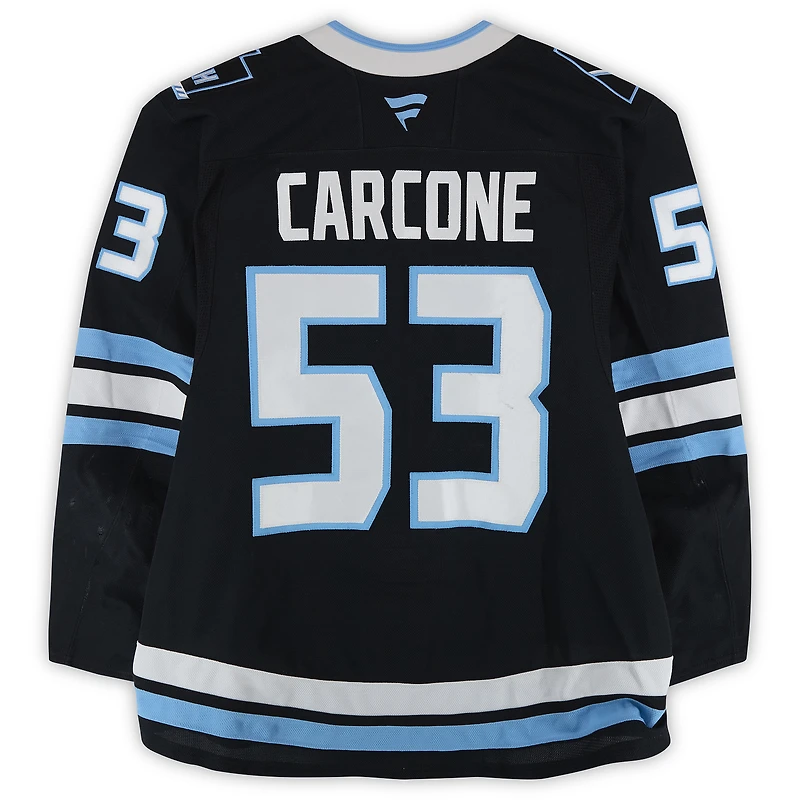Maillot noir n° 53 de Michael Carcone (Utah Mammoth), porté lors de matchs entre le 11 janvier et le 26 mars 2026.