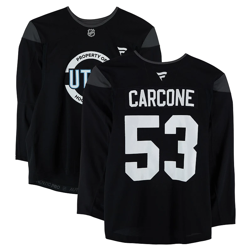 Michael Carcone Utah Mammoth Practice-Used #53 Black Jersey from the 2024-25 NHL Season