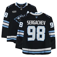 Maillot noir n° 98 porté par Mikhail Sergachev (Utah Mammoth) lors de matchs disputés entre le 11 janvier et le 26 mars 2026.