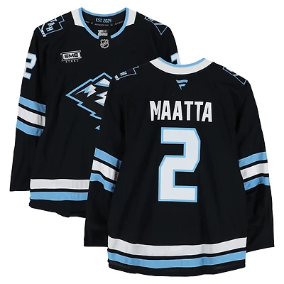 Maillot authentique professionnel noir porté par Olli Maatta (Utah Mammoth), numéro 2, lors des séries éliminatoires de la Coupe Stanley 2026