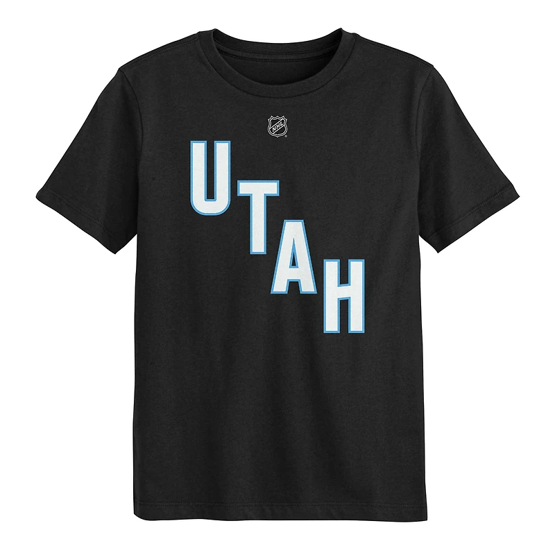 Preschool Clayton Keller Black Utah Hockey Club Authentic Stack Name & Number T-Shirt