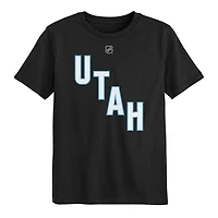 Preschool Clayton Keller Black Utah Hockey Club Authentic Stack Name & Number T-Shirt