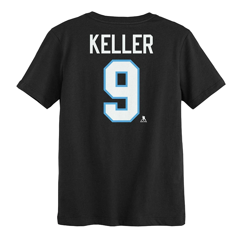 Preschool Clayton Keller Black Utah Hockey Club Authentic Stack Name & Number T-Shirt