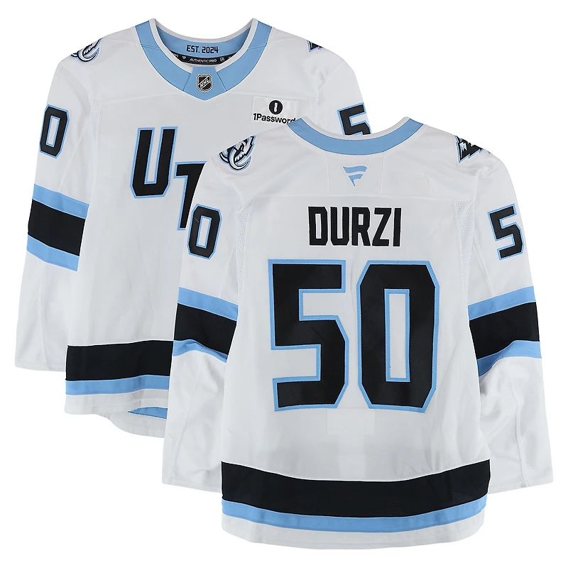 Sean Durzi Utah Mammoth Game-Used #50 White Set 2 Jersey Worn During Games Played Between December 14, 2025 and March 28, 2026