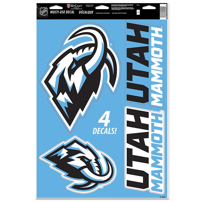 WinCraft Utah Mammoth Primary 11'' x 17'' Multi-Use Decal Sheet