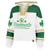 Women's '47  White Utah Mammoth McLucky Cropped Lacer Hoodie
