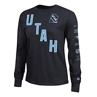 T-shirt à manches longues Champion Black Utah Mammoth 2-Hit pour femmes