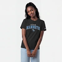 Women's Champion  Black Utah Mammoth Arch Mascot Logo T-Shirt