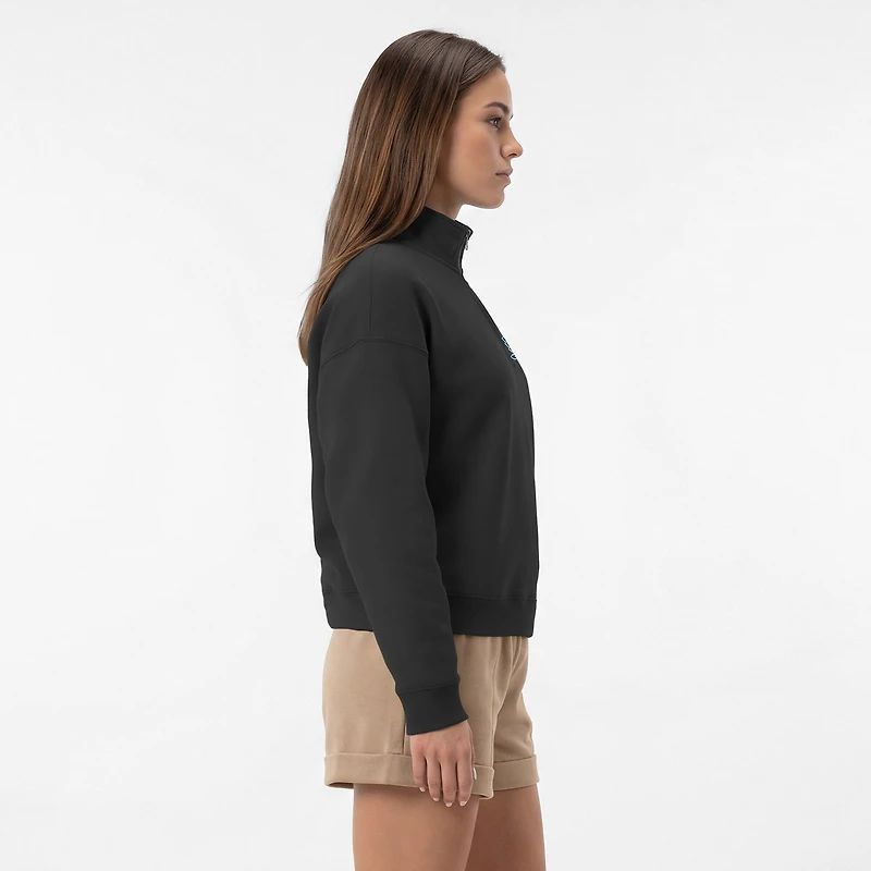 Women's Champion  Black Utah Mammoth Powerblend Quarter-Zip Sweatshirt