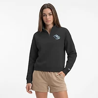 Women's Champion  Black Utah Mammoth Powerblend Quarter-Zip Sweatshirt