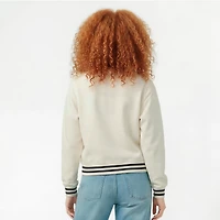 Sweat-shirt à col rond Champion Cream Utah Mammoth Bold Laurels en fil tissé inversé pour femme