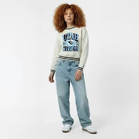 Women's Champion  Cream Utah Mammoth Bold Laurels Reverse Weave Yarn Crewneck Sweatshirt