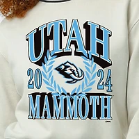 Sweat-shirt à col rond Champion Cream Utah Mammoth Bold Laurels en fil tissé inversé pour femme