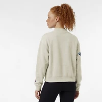 Women's Champion  Oatmeal Utah Mammoth Collar Script Triumph Fleece Crewneck Sweatshirt
