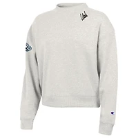 Women's Champion  Oatmeal Utah Mammoth Collar Script Triumph Fleece Crewneck Sweatshirt