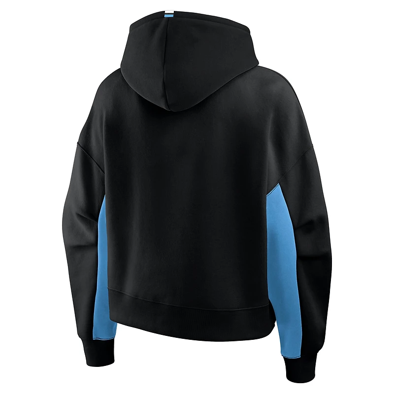 Women's Fanatics Black Utah Mammoth Back Check Boxy Hoodie