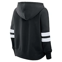 Sweat à capuche surdimensionné col en V pour femme Fanatics Black Utah Mammoth