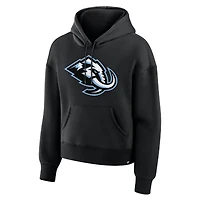 Sweat à capuche en polaire noir Utah Mammoth avec logo principal pour femme