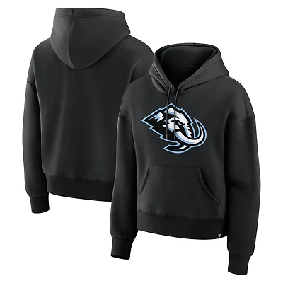 Sweat à capuche en polaire noir Utah Mammoth avec logo principal pour femme