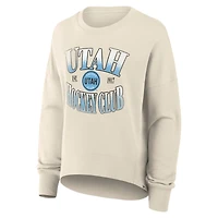 Women's Fanatics Cream Utah Hockey Club Oversized Slice Pullover Sweatshirt
