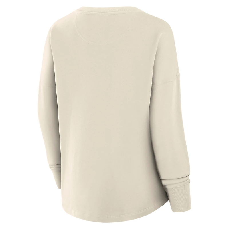 Women's Fanatics Cream Utah Hockey Club Oversized Slice Pullover Sweatshirt