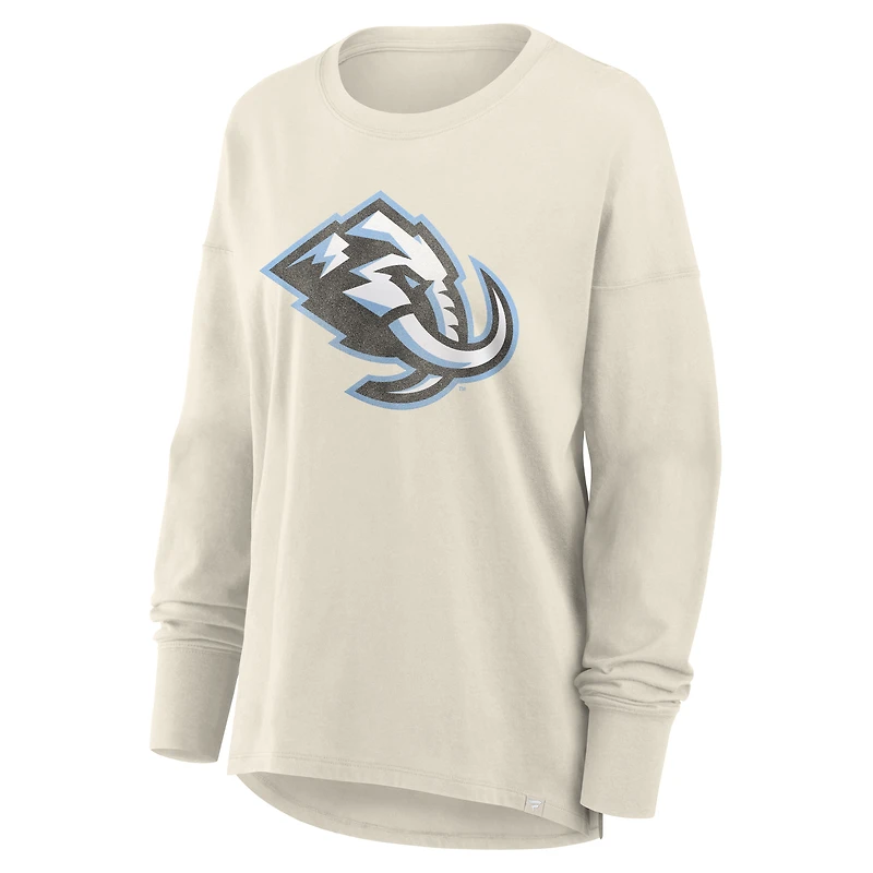 T-shirt à manches longues Fanatics Cream Utah Mammoth logo vieilli pour femmes
